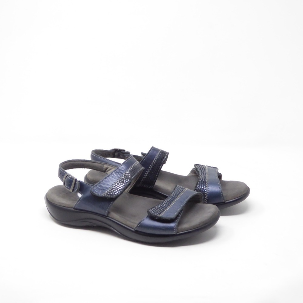 SAS Nudu Womens Sandals Blue Leather Adjustable Straps Size 7M